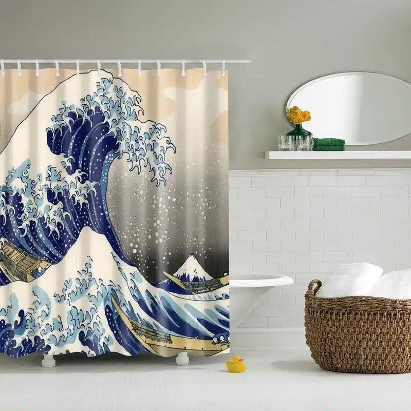 New Colorful Eco-friendly Beach Conch Starfish Shell Polyester High Quality Washable Bath Decor Shower Curtains 19