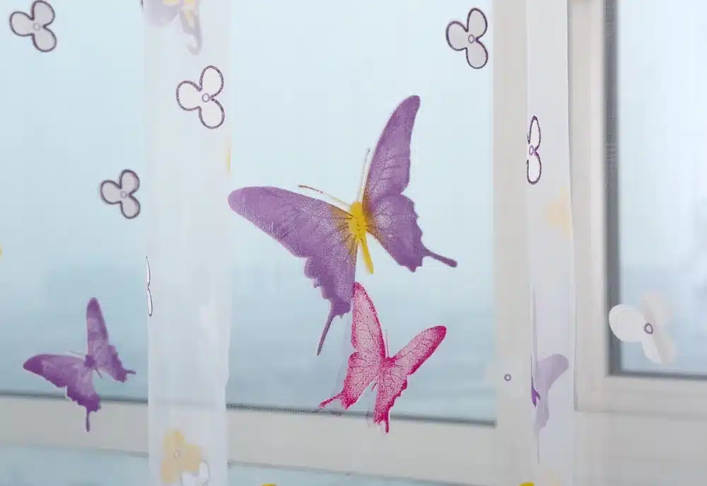 Butterflies Tulle Curtain Butterflies Branches Printed Curtains for windows living room Tulle woven floral cortinas hot sale 22