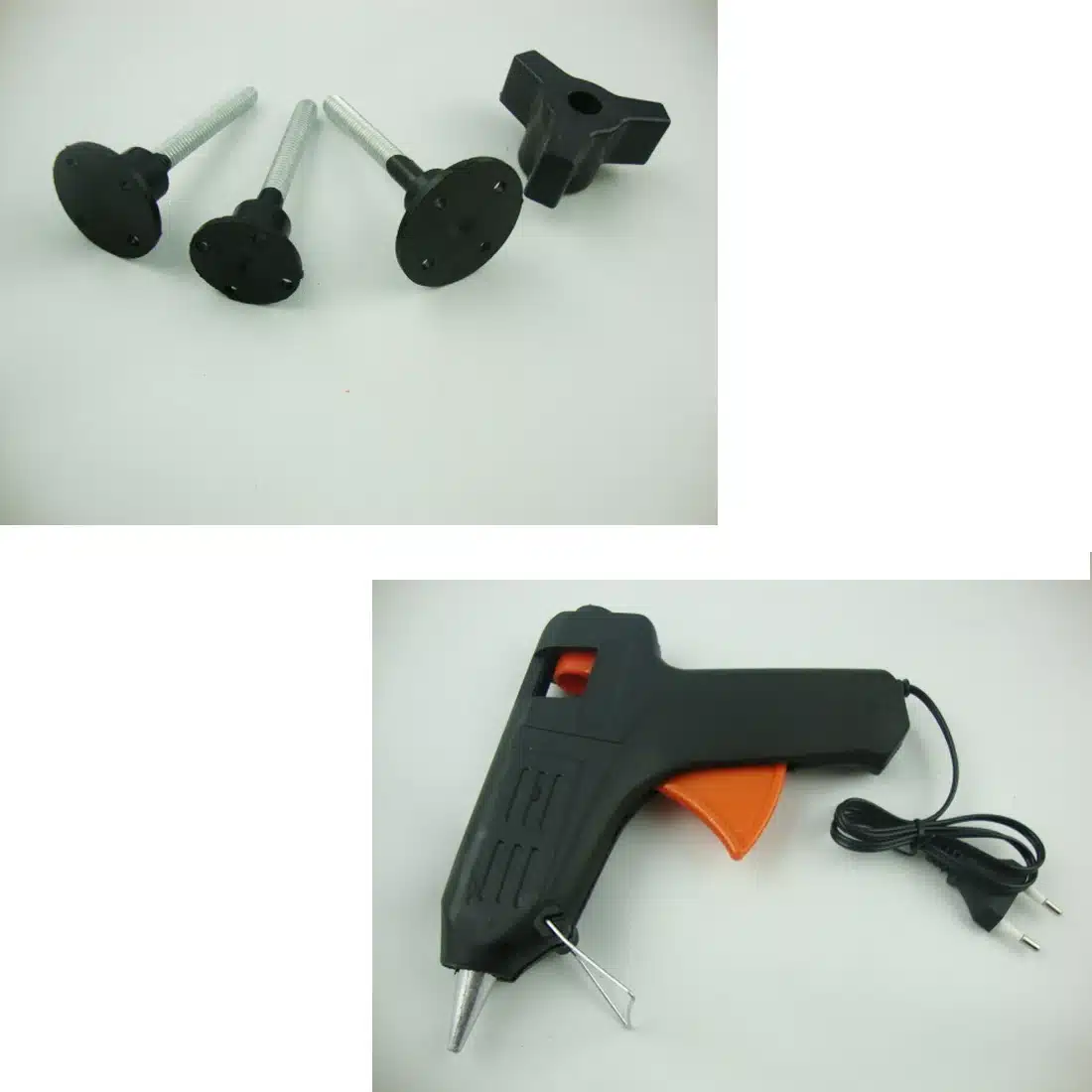 BU-Bauty new 9pcs EU DIY Car Dent Repair Tool Removal Repair Kit Car Door Body Auto 40W Hot Melt Glue Gun Pulling Bridge Device 10