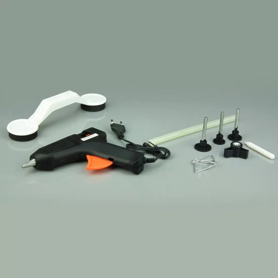 BU-Bauty new 9pcs EU DIY Car Dent Repair Tool Removal Repair Kit Car Door Body Auto 40W Hot Melt Glue Gun Pulling Bridge Device 12