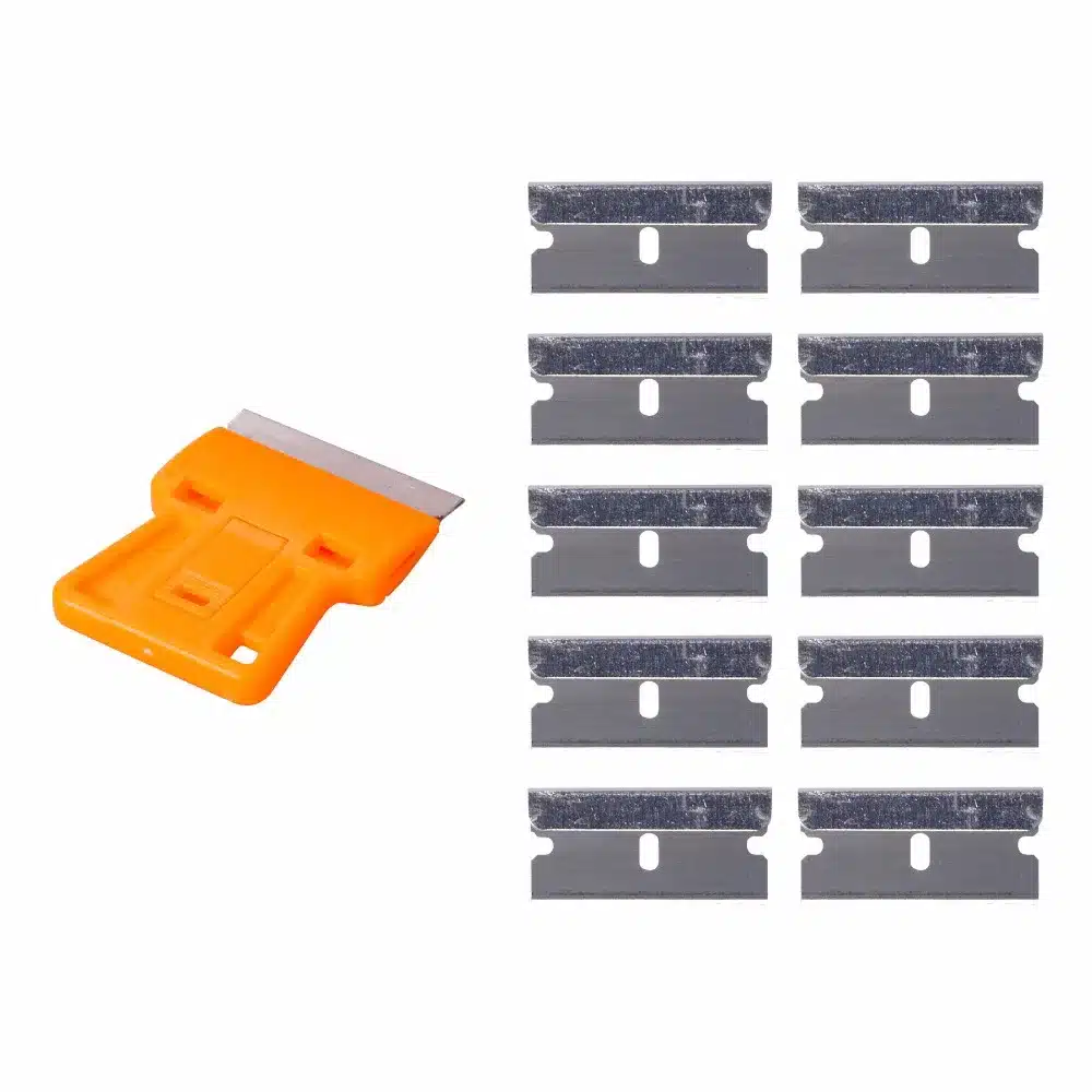 EHDIS Car Styling Tool Razor Scraper with 10pcs Metal Blades Cutting Tool Window Tints Tools Vinyl Brushed Steel Wrap Squeegee 11