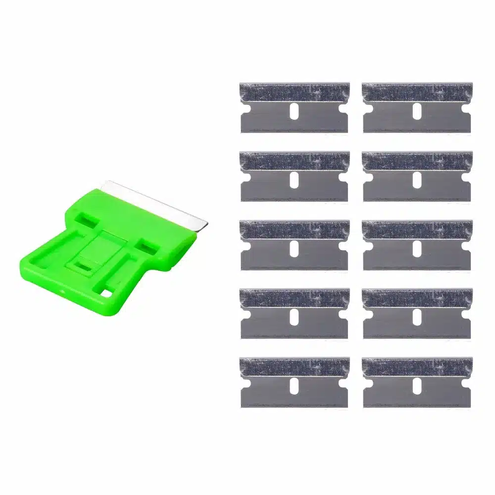 EHDIS Car Styling Tool Razor Scraper with 10pcs Metal Blades Cutting Tool Window Tints Tools Vinyl Brushed Steel Wrap Squeegee 13