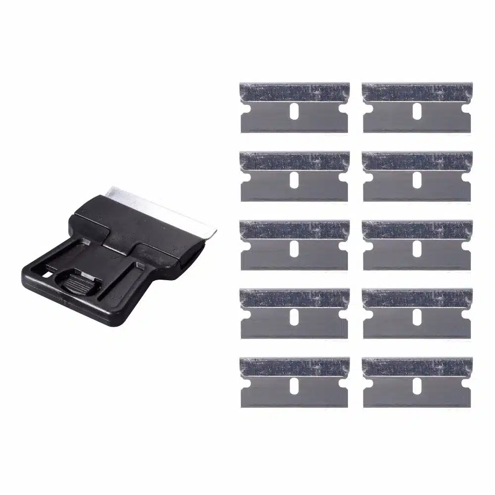 EHDIS Car Styling Tool Razor Scraper with 10pcs Metal Blades Cutting Tool Window Tints Tools Vinyl Brushed Steel Wrap Squeegee 14