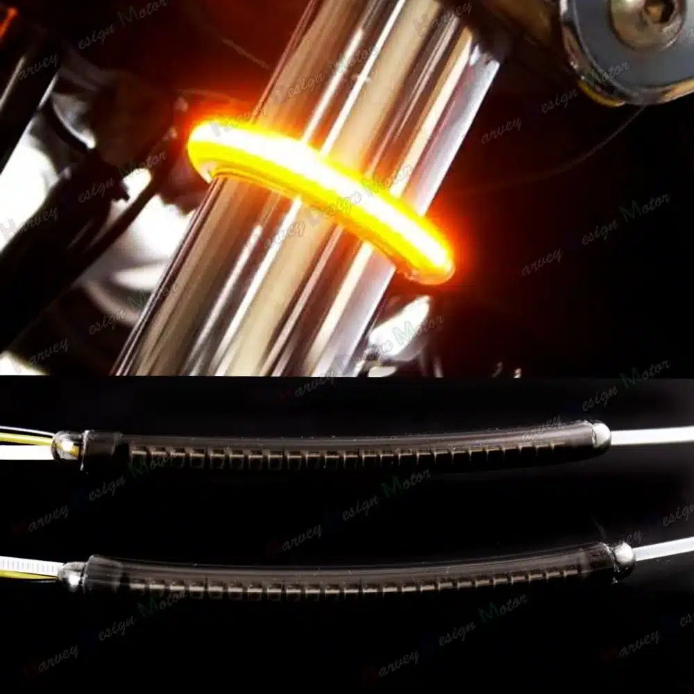 LED 39mm-41mm Fork Turn Signal Kit&Smoked Lens For Harley Victory Motorcycle 1