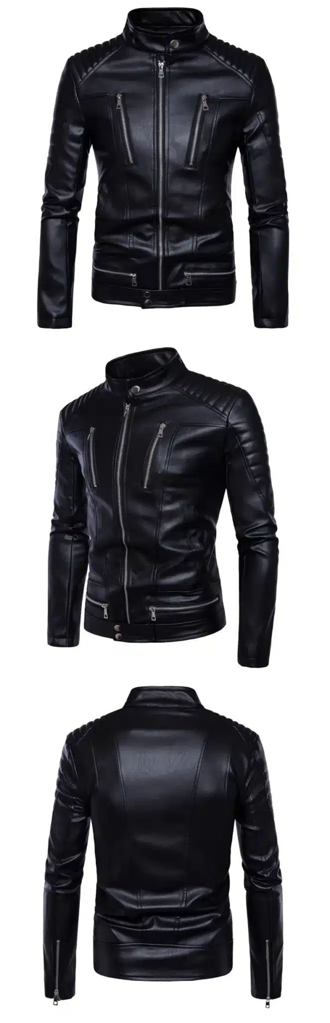 AOWOFS Newest British motorcycle leather jacket Classic design multi-zippers Men's Locomotive Jackets Bomber leather Jacket coat 18