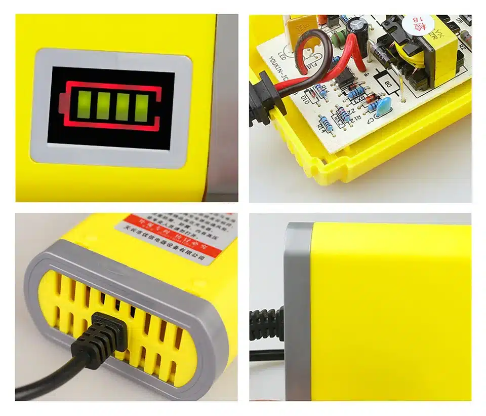YX201 12V 2A Smart Car Battery Charger Automatic Auto Motorcycle Lead Acid AGM GEL Dry Batteries Power Supply 12 V Volt Moto LCD 12
