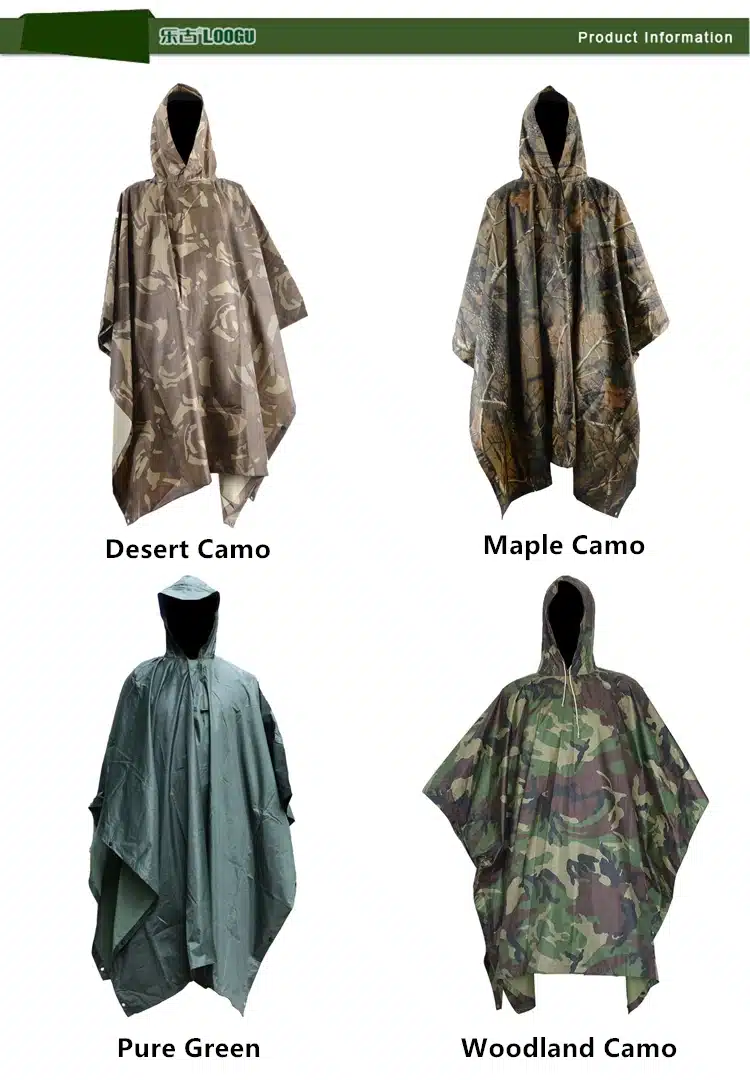 VILEAD Multifunctional Military Impermeable Camo Raincoat Waterproof Rain Coat Men Women Camping Fishing Motorcycle Rain Poncho 13