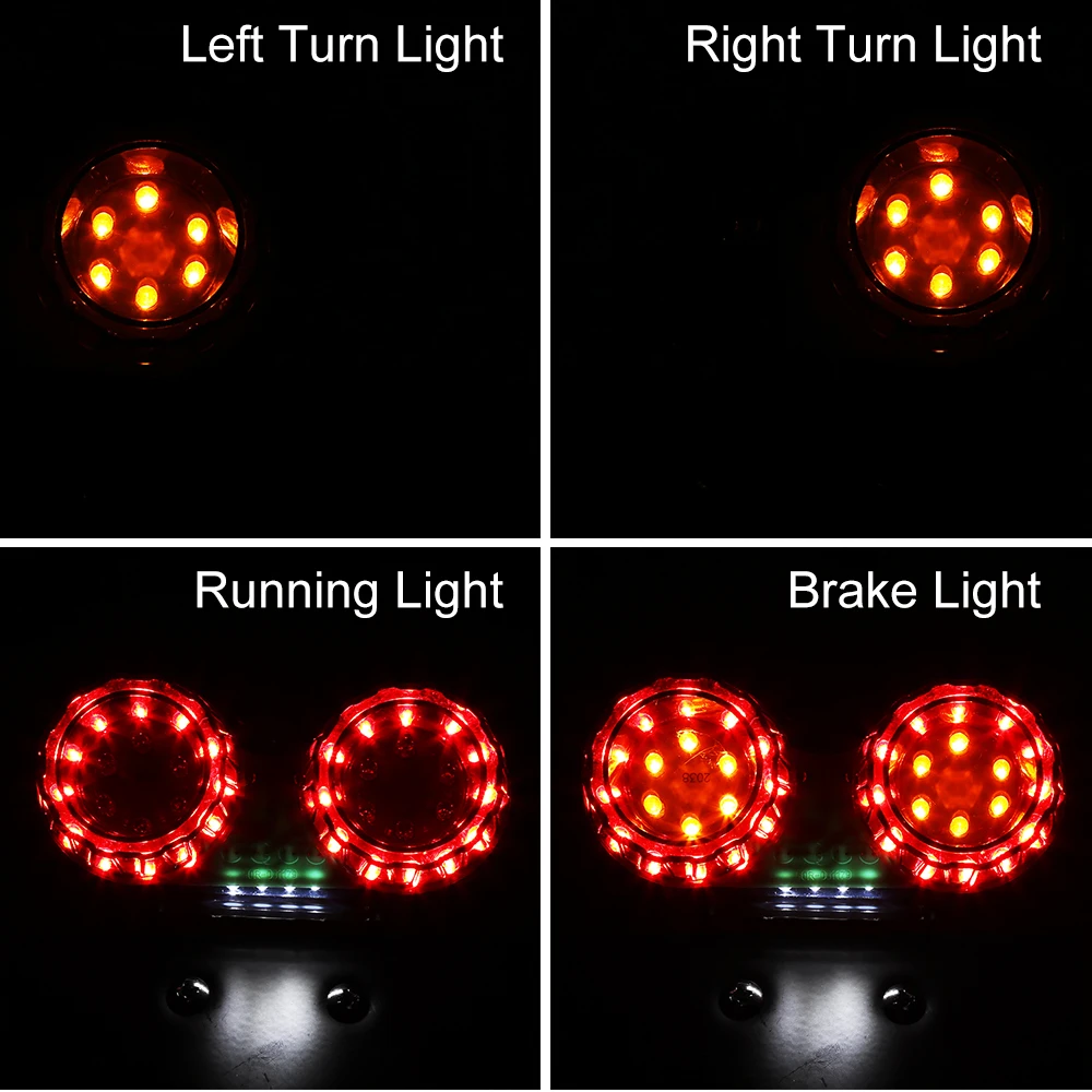 Motorcycle Turn Signal Brake Led Light License Plate Holder Tail Lights LED Brake Tail Lamps For Harley Bobber Cafe Racer ATV 17