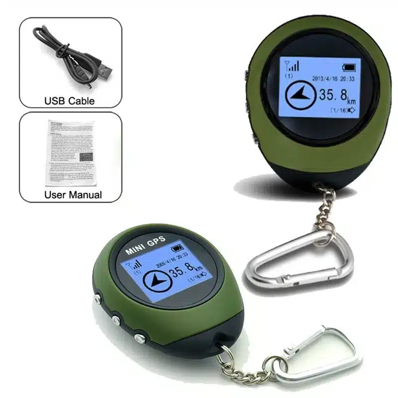 Podofo Mini GPS Tracker Tracking Device Travel Portable Keychain Locator Pathfinding Motorcycle Vehicle Sport Handheld Keychain 11