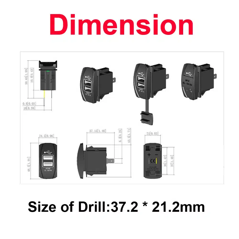 Universal Car Motorcycle Waterproof 2 Port Dual USB Charger For iPhone Samsung 3.1A Mini Auto Charger Adapter Car-Charger 8
