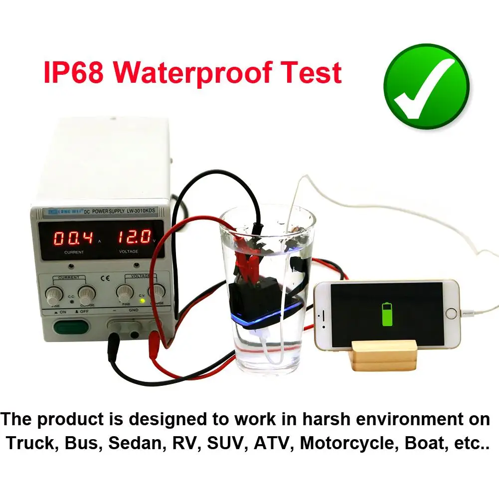 Universal Car Motorcycle Waterproof 2 Port Dual USB Charger For iPhone Samsung 3.1A Mini Auto Charger Adapter Car-Charger 14