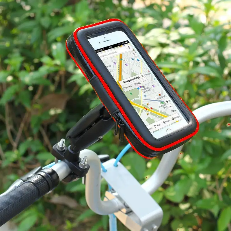 Bike Bicycle Motorcycle Holder with Waterproof Case Bag Handlebar Mount phone Holders Stand For iPhone Samsung Note3/4/5 GPS 19