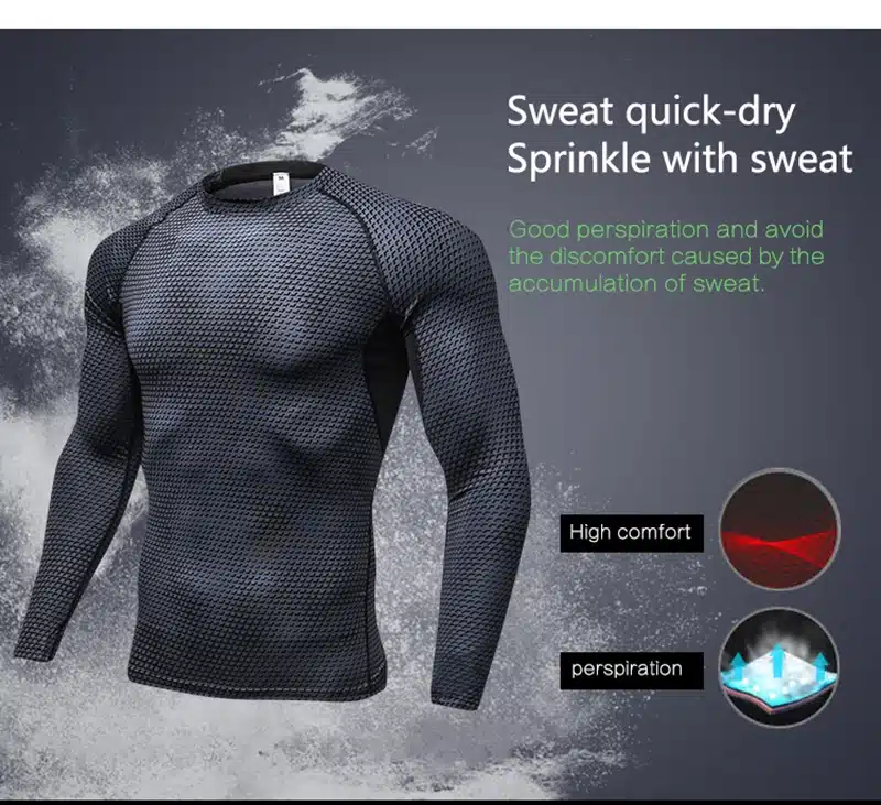 2017 Fitness Tight Sport Suit Men Long Sleeve Shirt +Pant Men's Running Set Compression Gym Clothing Quick Dry Men's Sportswear 24