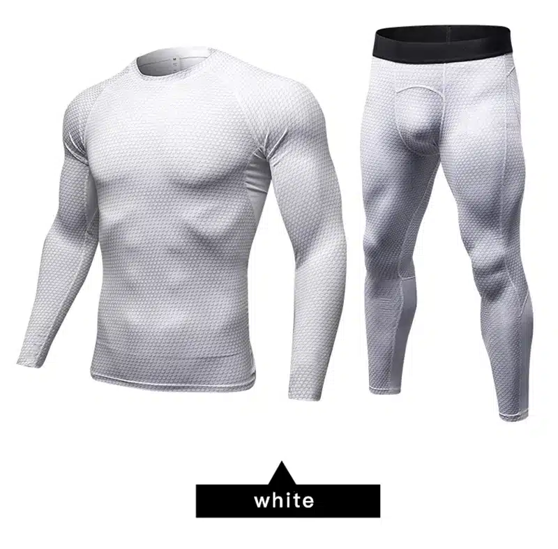2017 Fitness Tight Sport Suit Men Long Sleeve Shirt +Pant Men's Running Set Compression Gym Clothing Quick Dry Men's Sportswear 32