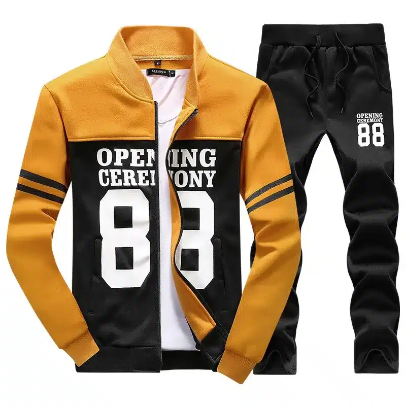 Yellow men track suit luxury brand tracksuit red sportsuits fashion men jogger suit winter cool sweatpants hoodies mens clothing 13
