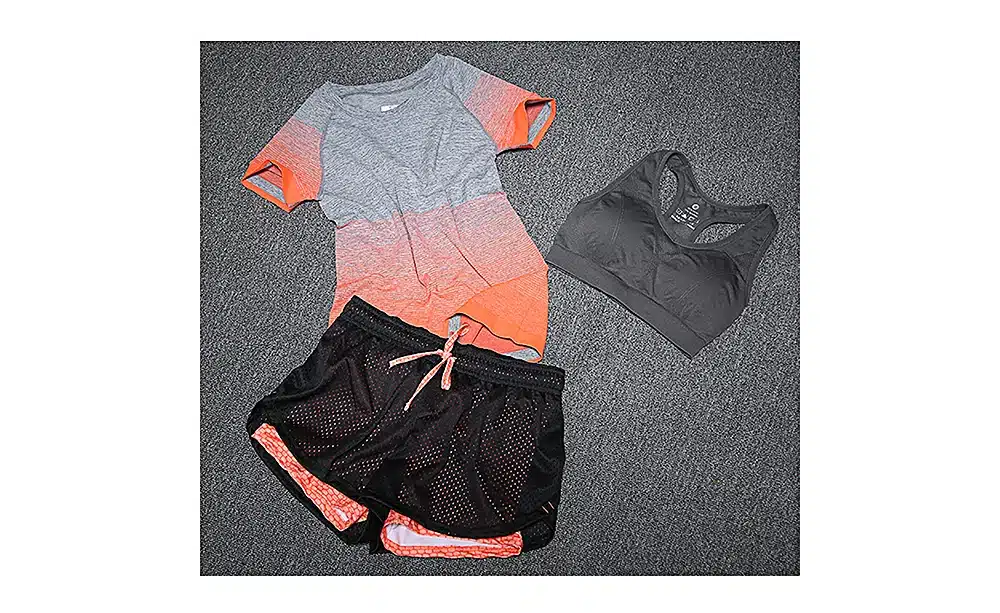 ALBREDA 2018 New Women Yoga Sport Suit Bra Set 3 Piece Female Short-sleeved Summer Sportswear Running Fitness Training Clothing 3