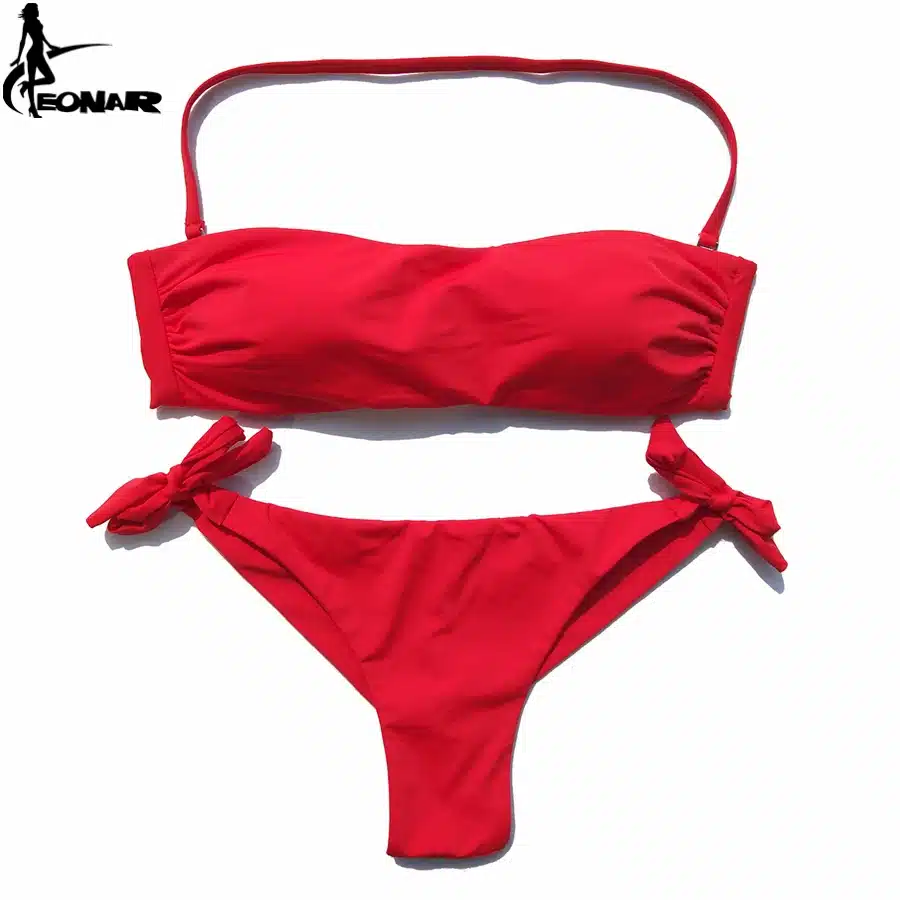 EONAR Bikini 2018 Solid Women Swimsuit Brazilian Cut Bottom Bikini Set Push Up Swimwear Femme Bathing Suits Sport Beach Wear 5