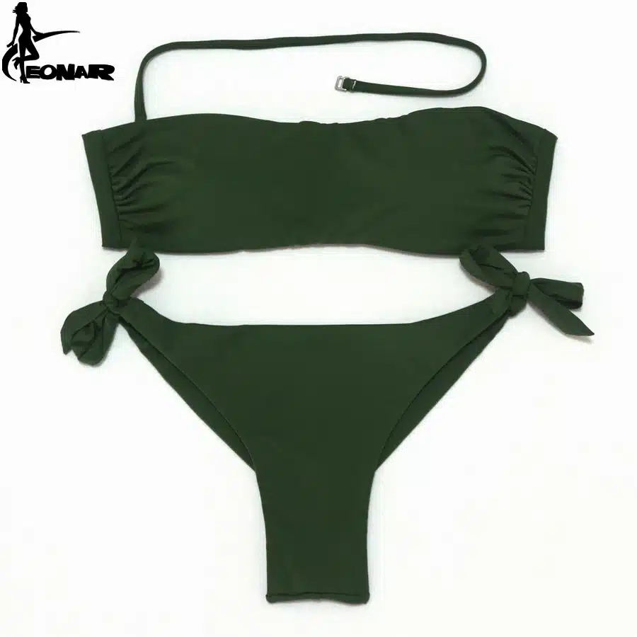 EONAR Bikini 2018 Solid Women Swimsuit Brazilian Cut Bottom Bikini Set Push Up Swimwear Femme Bathing Suits Sport Beach Wear 6