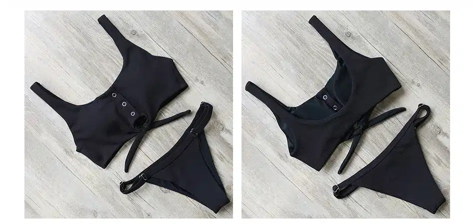 RXRXCOCO Solid Bikini Sets 2018 Sexy Sport Bikini Adjustable Buttom Swimsuit Women Padded Swimwear Summer Beachwear Bathing Suit 30