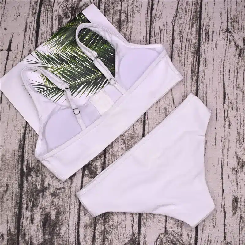 Sexy sport swimsuit Swimwear 2018 Black Bikini Set Button Vest Bikini Push Up Summer Beachwear bathing suits women 6