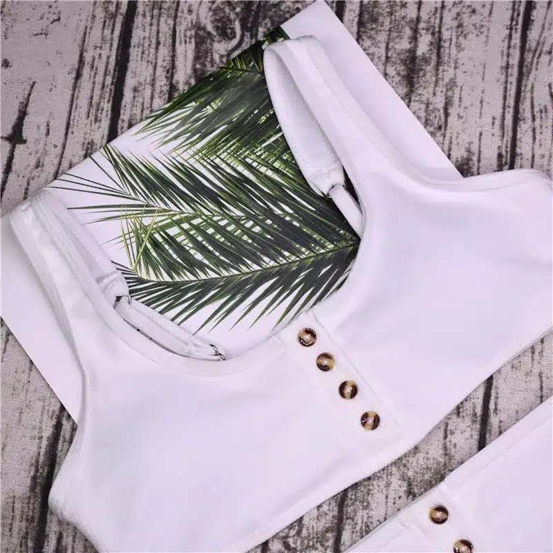 Sexy sport swimsuit Swimwear 2018 Black Bikini Set Button Vest Bikini Push Up Summer Beachwear bathing suits women 7