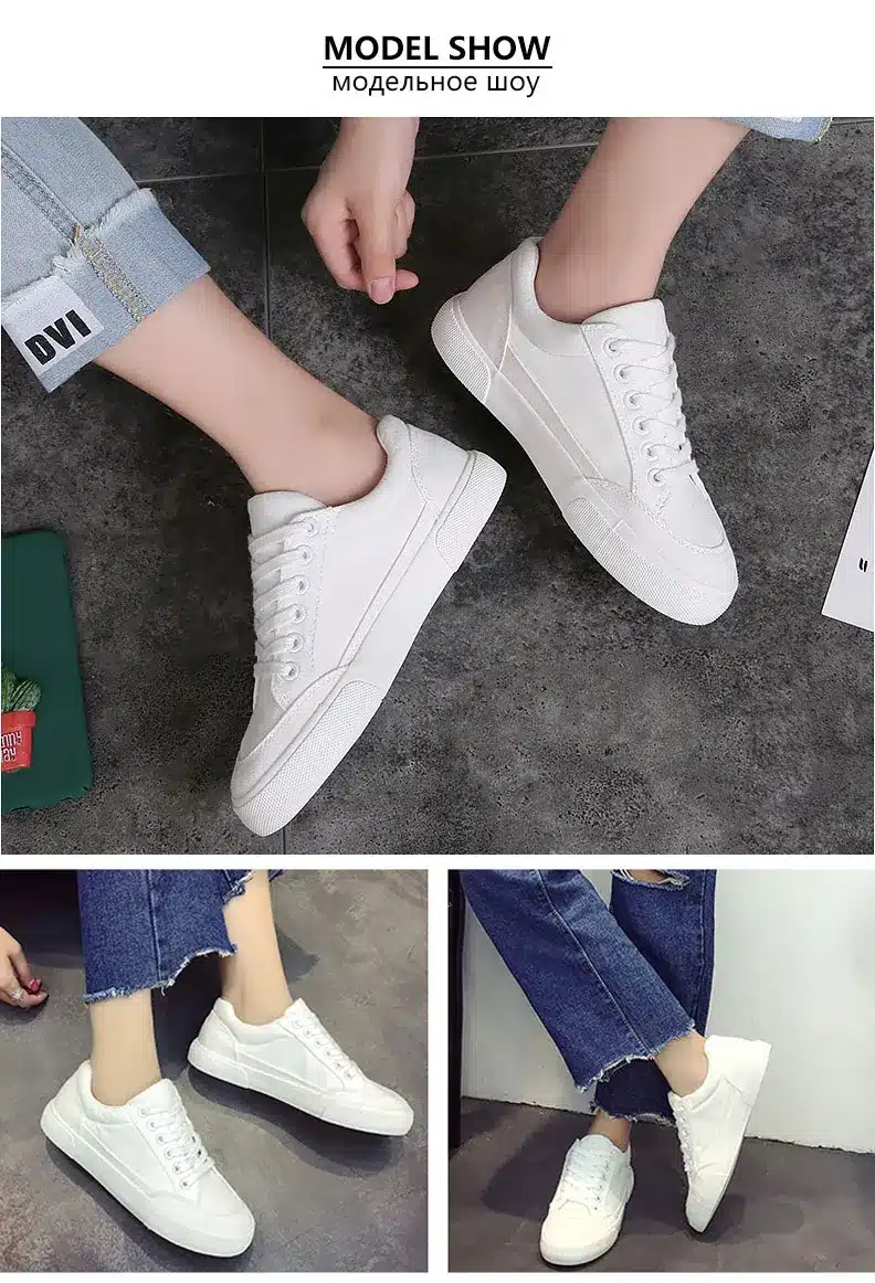 Women sneakers 2018 new arrivals fashion lace-up black/white women shoes solid sewing shallow casual canvas shoes women 22