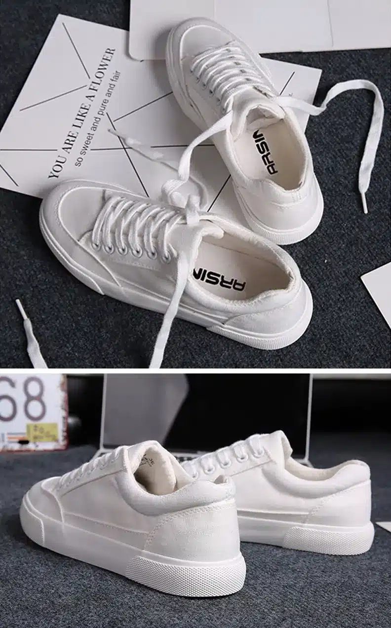 Women sneakers 2018 new arrivals fashion lace-up black/white women shoes solid sewing shallow casual canvas shoes women 33