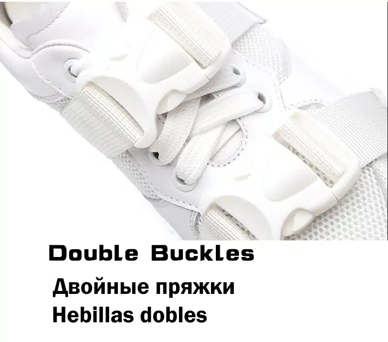 ADBOOV Leather + Mesh Platform Sneakers Women 2018 Fashion Buckle Women Dad Shoes Flat Walking Shoes Woman Casual Footwear 3