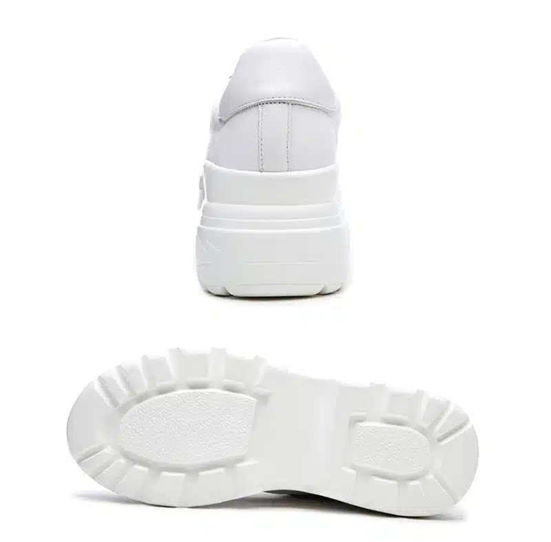 ADBOOV Leather + Mesh Platform Sneakers Women 2018 Fashion Buckle Women Dad Shoes Flat Walking Shoes Woman Casual Footwear 11