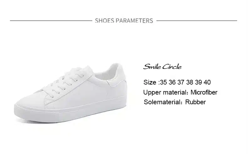 Smile Circle 2018 Spring/Summer White Sneakers Women Ultra-soft Lace-up Casual Shoes Women Flat Platform Shoes Girl shoes A58101 2