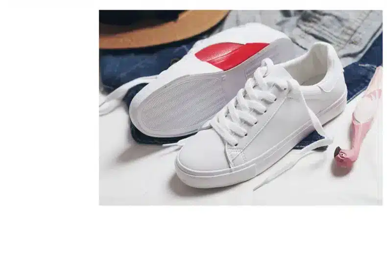 Smile Circle 2018 Spring/Summer White Sneakers Women Ultra-soft Lace-up Casual Shoes Women Flat Platform Shoes Girl shoes A58101 12
