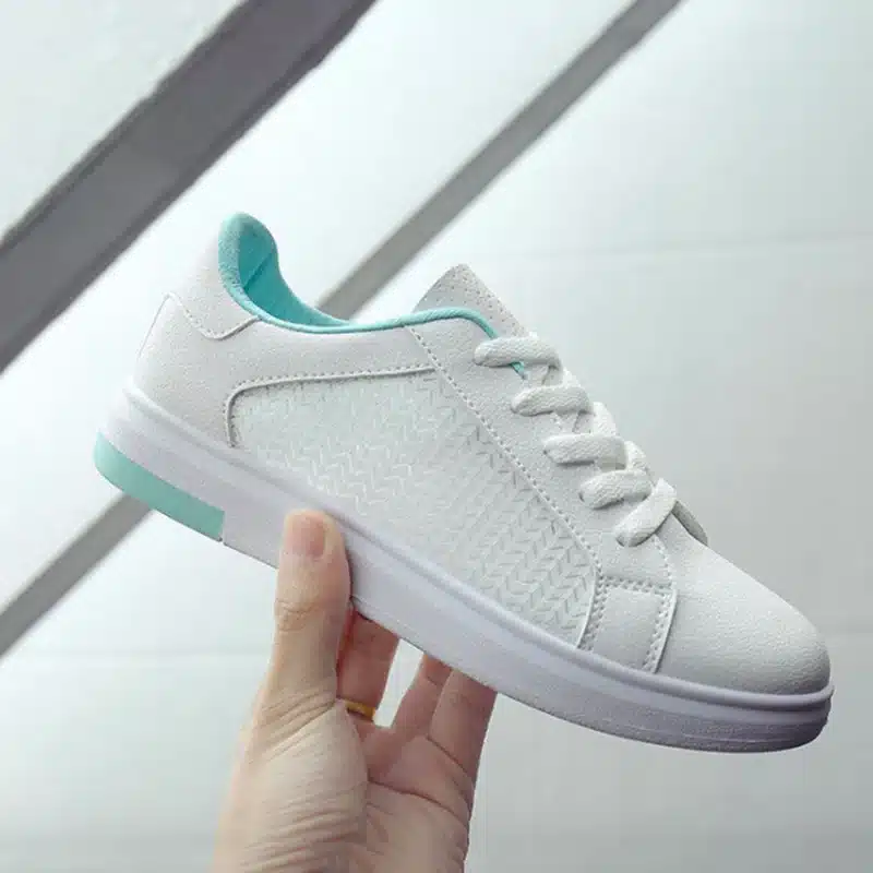 WAWFROK Women Casual Shoes Summer 2018 Spring Mesh+Leather Flats Shoes Woman Fashion Breathable Women Sneakers 7