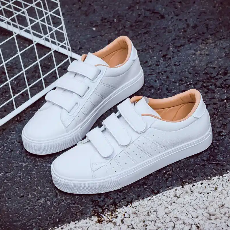 2018 summer new fashion women shoes casual high platform hole PU leather striped simple women casual white shoes sneakers 10