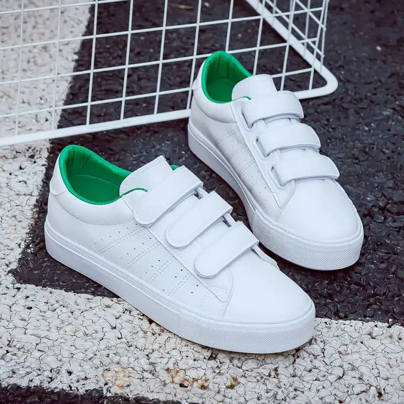 2018 summer new fashion women shoes casual high platform hole PU leather striped simple women casual white shoes sneakers 12
