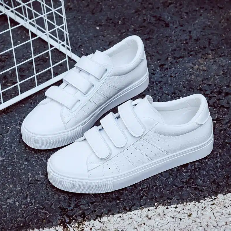2018 summer new fashion women shoes casual high platform hole PU leather striped simple women casual white shoes sneakers 14