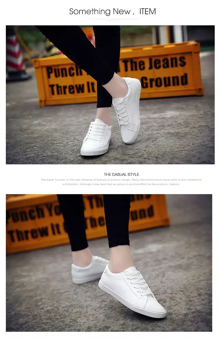 2018 new spring tenis feminino lace-up white shoes woman PU Leather solid color female shoes casual women shoes sneakers 20