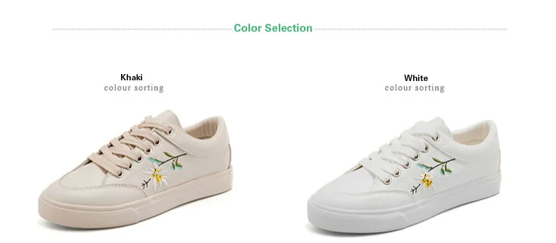 Women Shoes 2018 Spring Embroidery Flower Female Chic Casual Shoes Sneakers Leather Shoes White Beige Floral Vintage Style 35-40 15