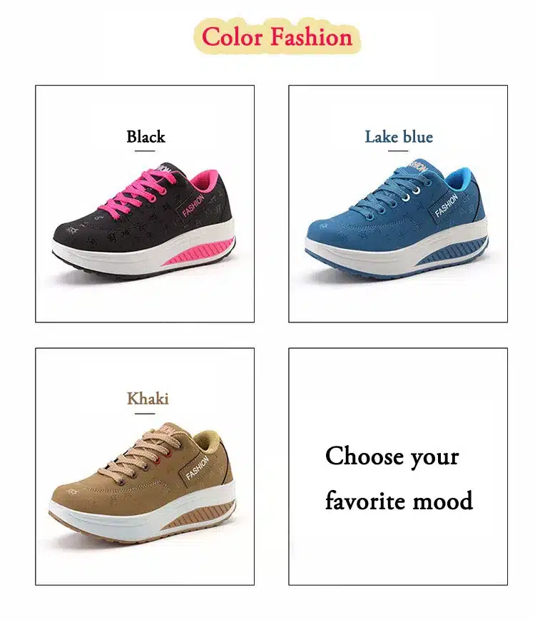 Fast delivery Women casual shoes 2018 New Arrival Walking creepers fashion waterproof wedges platform woman sneakers shoes 15