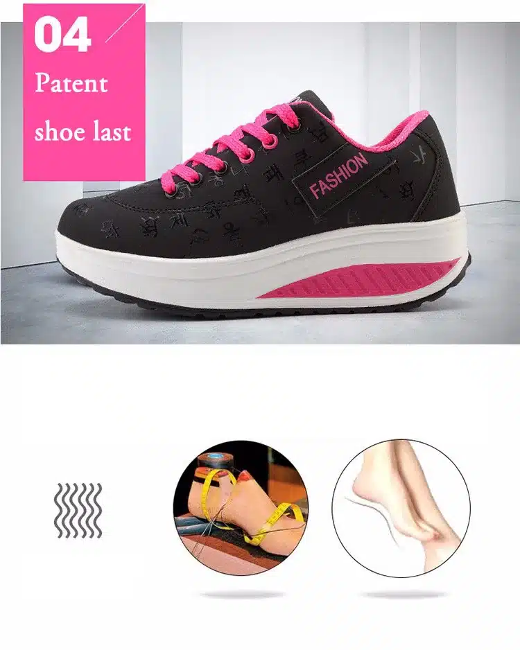 Fast delivery Women casual shoes 2018 New Arrival Walking creepers fashion waterproof wedges platform woman sneakers shoes 19
