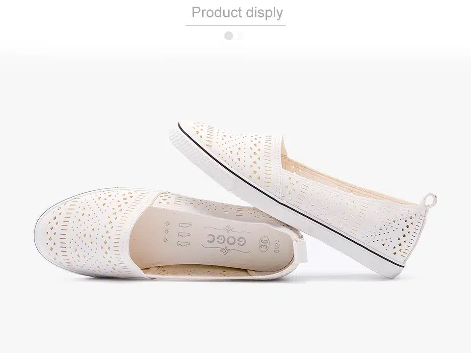 GOGC 2018 New Slipony Women Shoes with Hole Breathable footwear Flat Shoes Women Fashion Women Sneakers Summer Spring 19