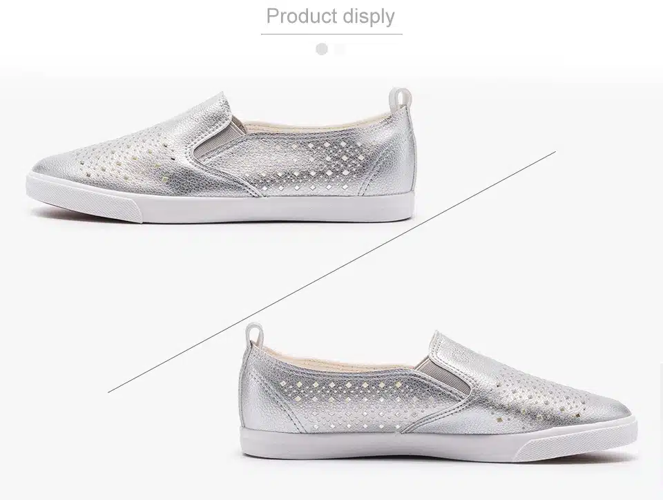 GOGC 2018 Slipony Women Hole Shoes Ladies Leather Shoes Breathable Soft Women Flats Shoes Vulcanized Slip on Women Sneakers 16