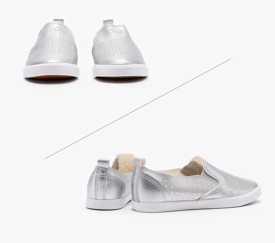 GOGC 2018 Slipony Women Hole Shoes Ladies Leather Shoes Breathable Soft Women Flats Shoes Vulcanized Slip on Women Sneakers 18