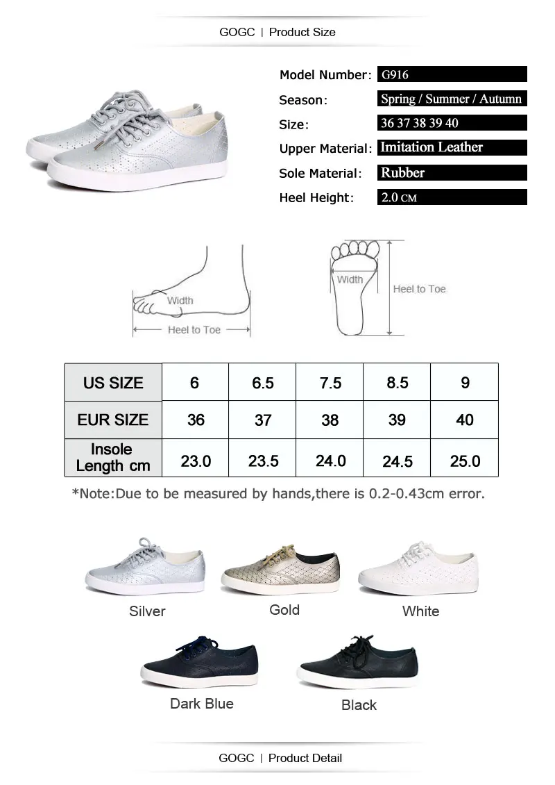 GOGC 2018 Breathable Leather Women Shoes Summer Women Causal Shoes with Hole Comfortable Sneakers Women Brand Flat Shoes Female 12