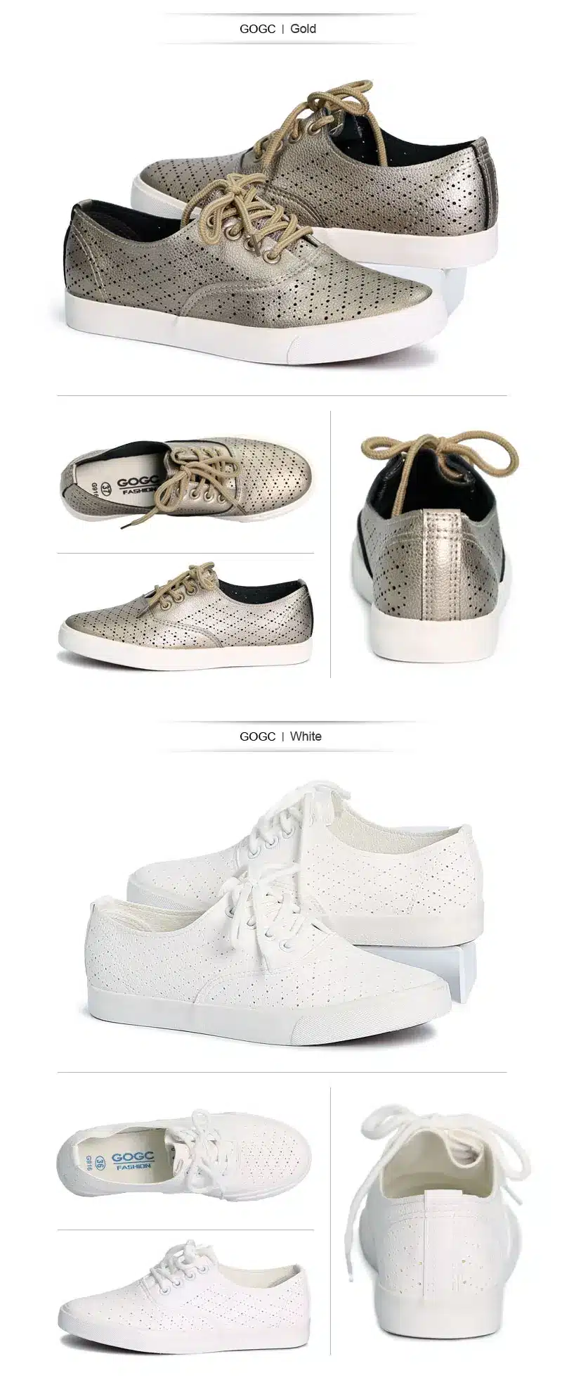GOGC 2018 Breathable Leather Women Shoes Summer Women Causal Shoes with Hole Comfortable Sneakers Women Brand Flat Shoes Female 16