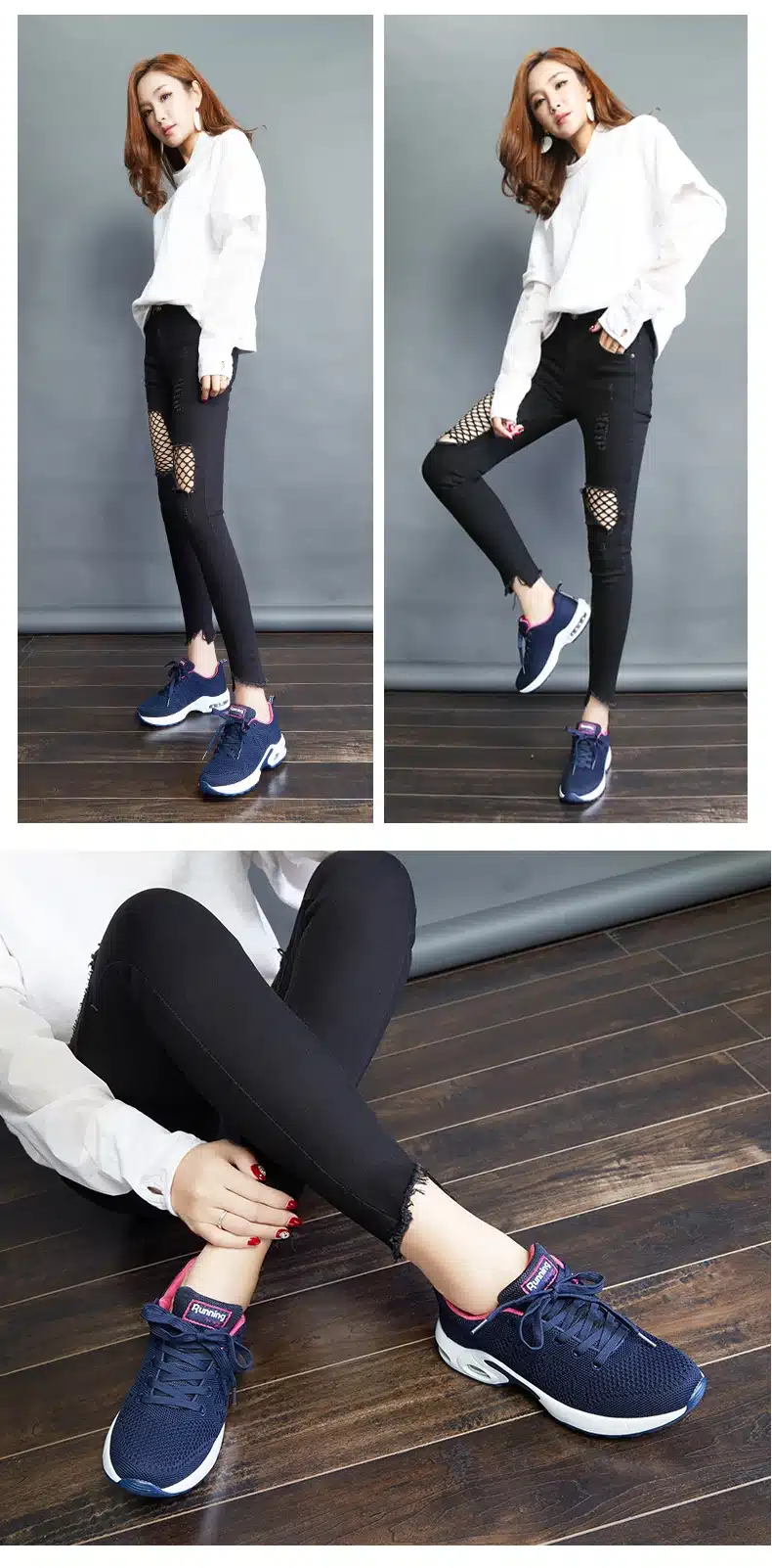 2018 Summer Sneakers For Women Breathable Mesh Running Shoes Damping Sport Shoes Woman Outdoor Jogging Blue Walking Shoes A22 18