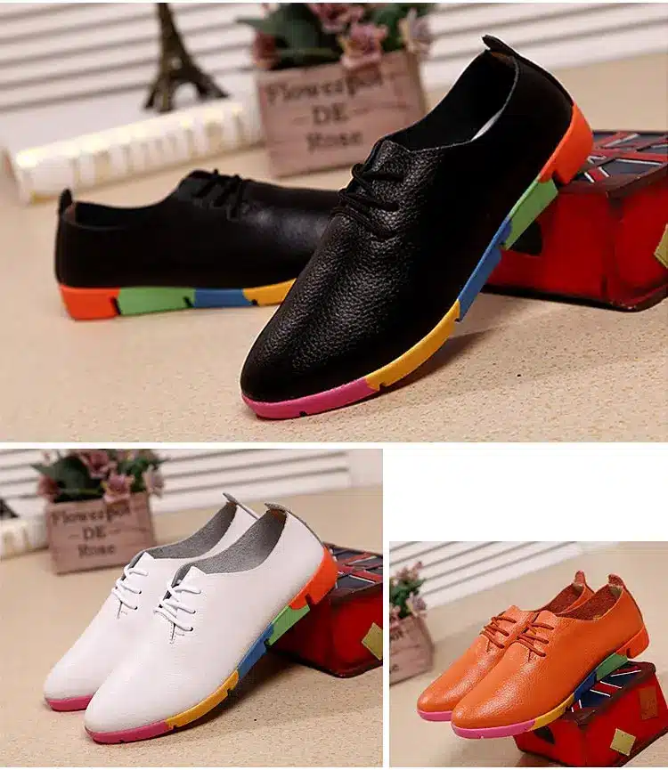 2018 new breathable genuine leather flats shoes woman sneakers tenis feminino nurse peas flats shoes plus size women shoes 21