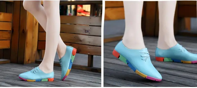 2018 new breathable genuine leather flats shoes woman sneakers tenis feminino nurse peas flats shoes plus size women shoes 30