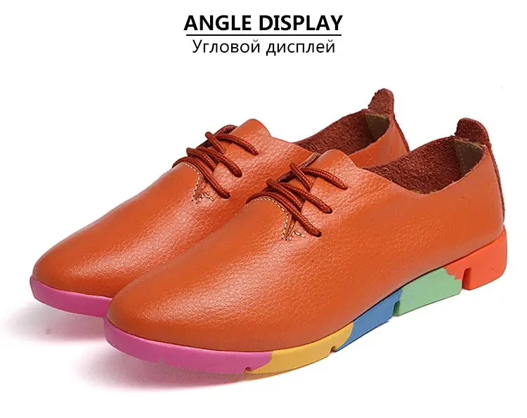 2018 new breathable genuine leather flats shoes woman sneakers tenis feminino nurse peas flats shoes plus size women shoes 33
