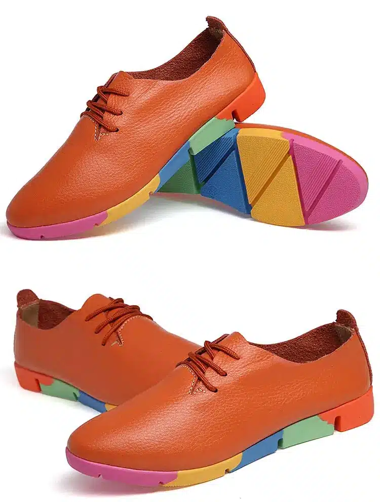2018 new breathable genuine leather flats shoes woman sneakers tenis feminino nurse peas flats shoes plus size women shoes 34