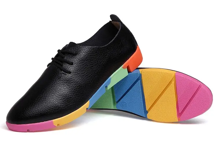 2018 new breathable genuine leather flats shoes woman sneakers tenis feminino nurse peas flats shoes plus size women shoes 41